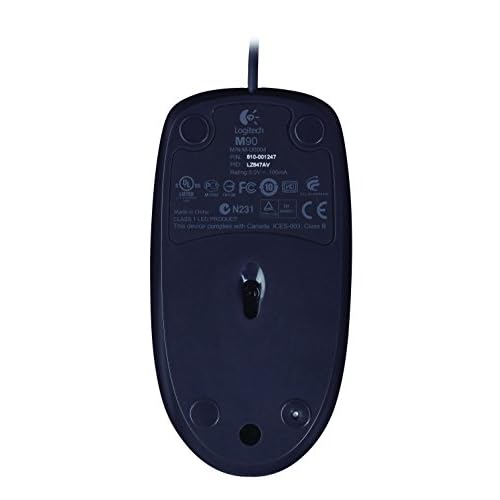 Image 3 of Logitech Wired Mouse M90 Black USB M100