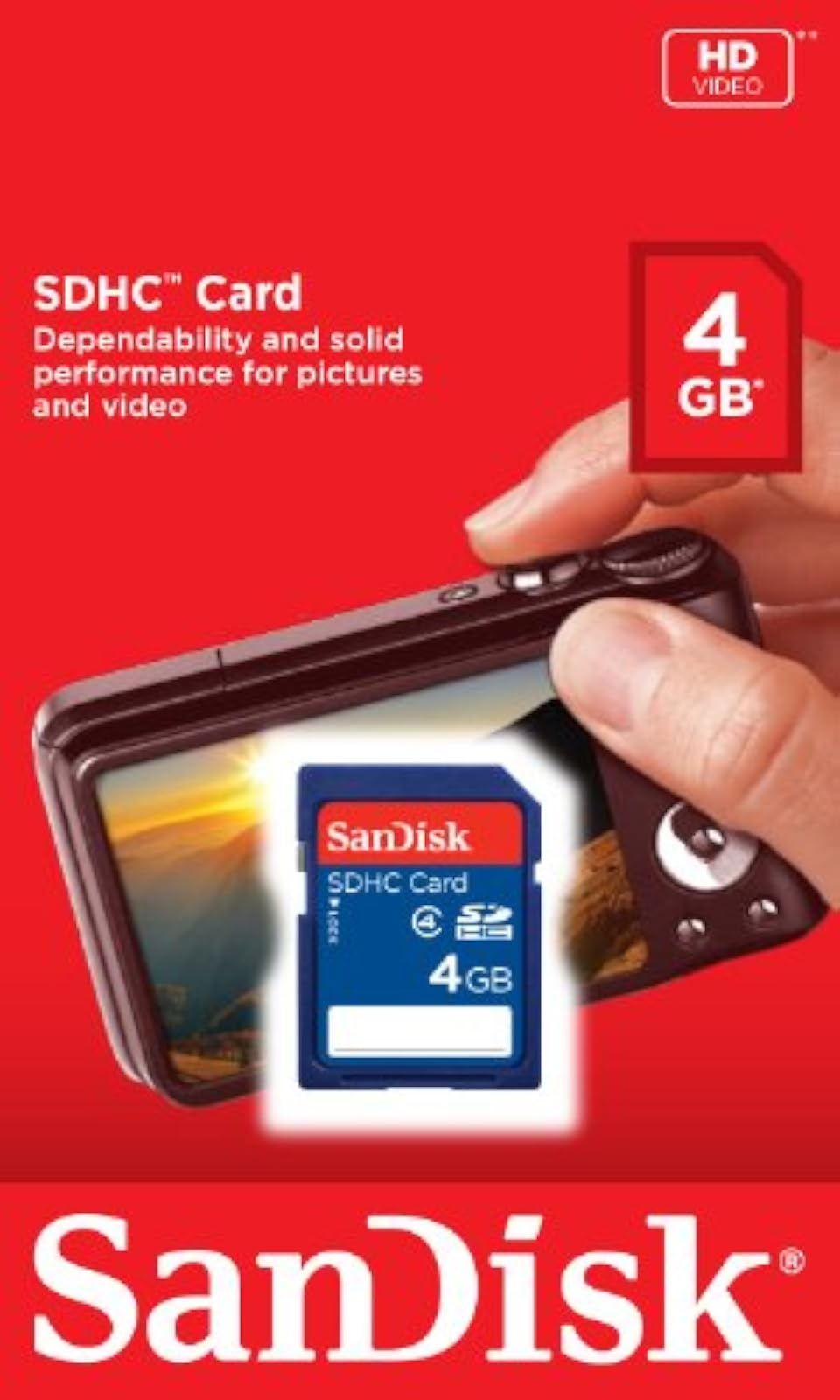 Image 2 of SanDisk 4GB Class 4 SDHC Flash Memory Card SDSDB-004G-B35 Label May