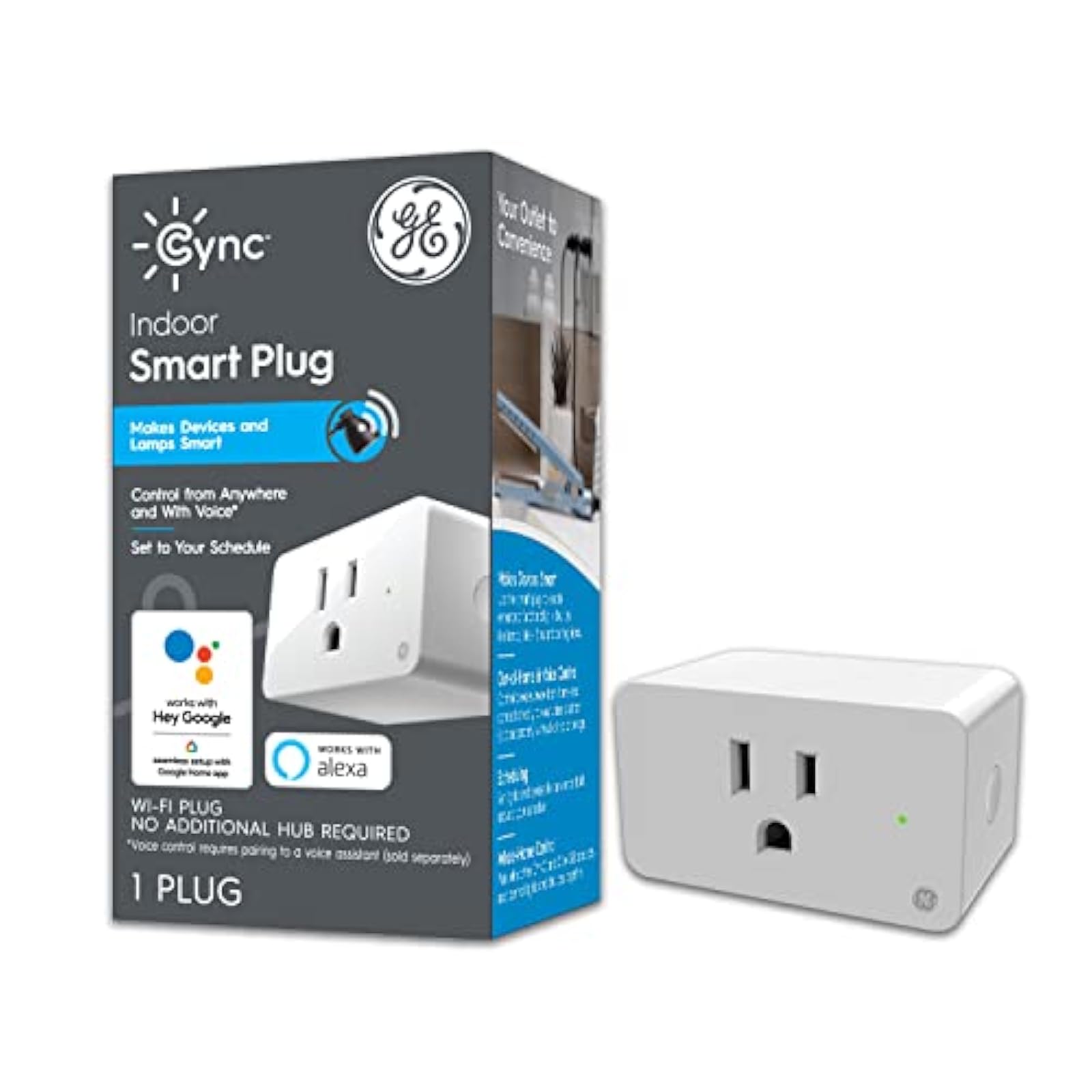 C By GE On/off Smart Plug With Smart Bridge Alexa Google Home Wifi