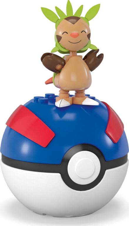 Image 0 of Mega Pokemon Chespin Building Toy Kit Poseable Action Figure 23 Pieces
