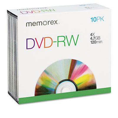 Memorex 10-Pack 2X DVD-RW Disc Spindle Blank