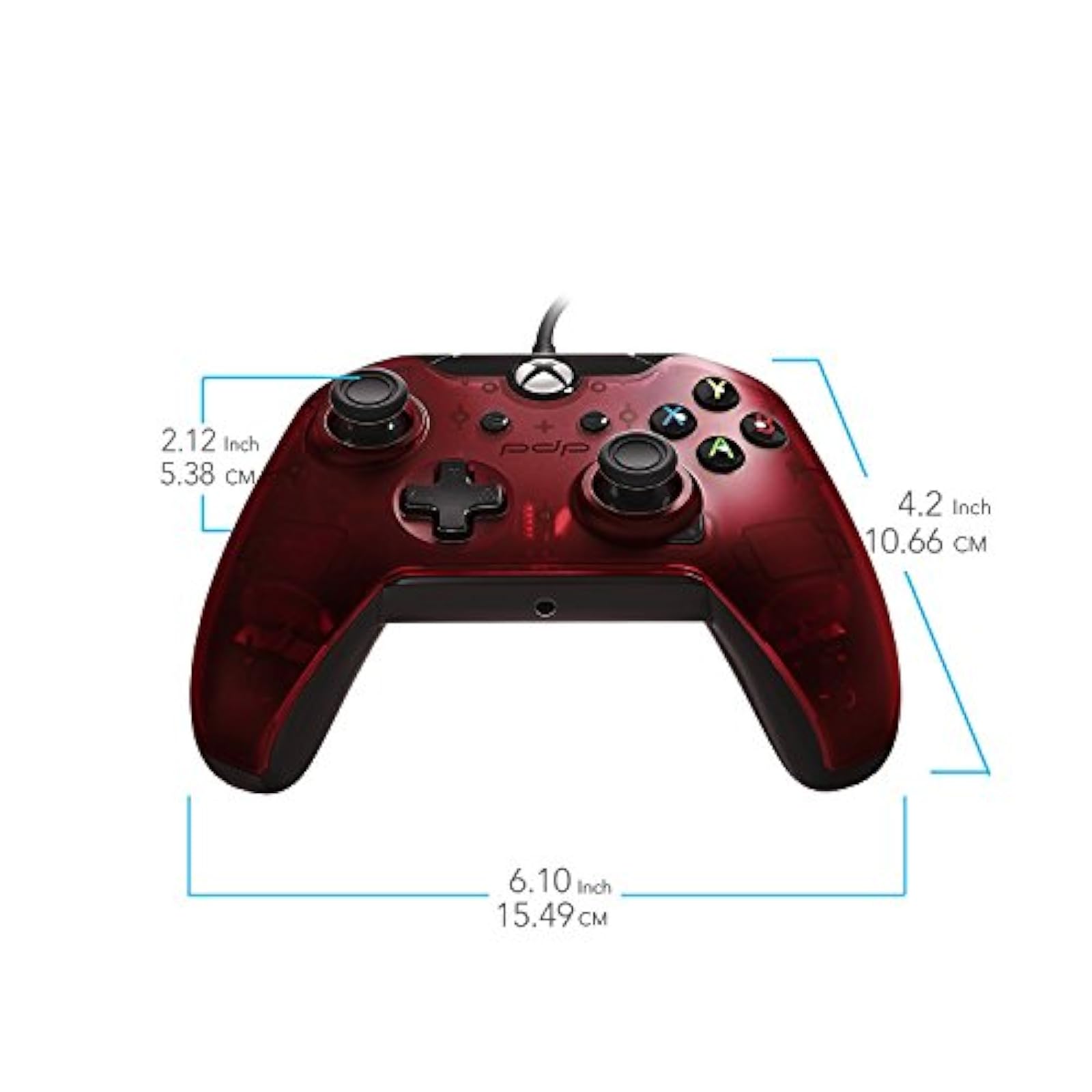 Image 2 of PDP Wired Controller For Xbox One Xbox One X And Xbox One S Crimson