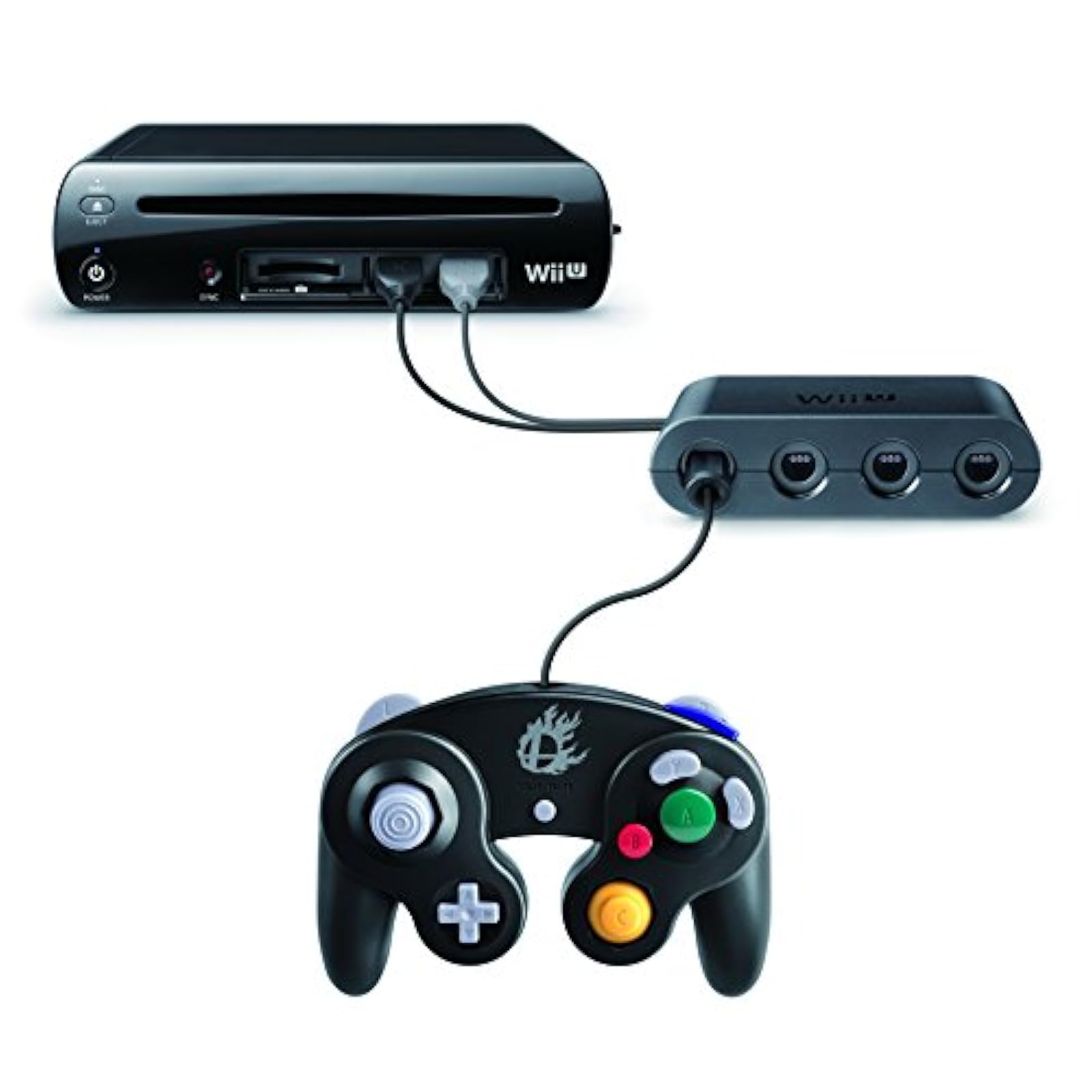 Image 2 of Super Smash Bros GameCube Adapter For Wii U Black WUP-028