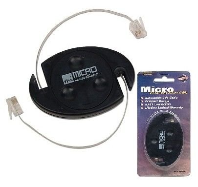 Micro Innovations RPC200 6-FEET Retractable Phone Cable Telephone
