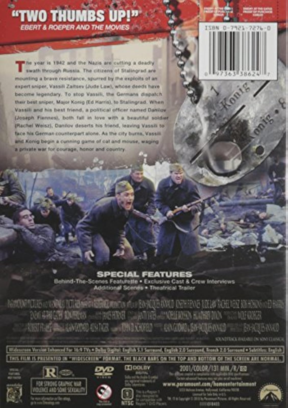 Image 2 of Enemy At The Gates On DVD With Jude Law And Joseph Fiennes