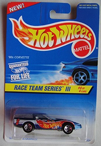 Image 0 of Hot Wheels Race Team Series III 4 Of 4 Cars Blue '80S Corvette 5 Spoke