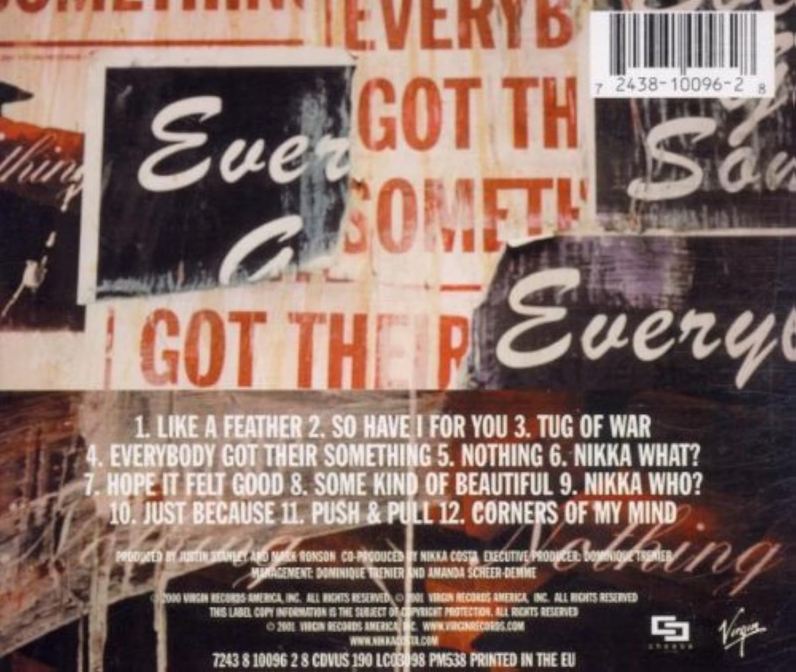Image 1 of Everybody Got Their Something On Audio CD Album 2001 By Nikka Costa 