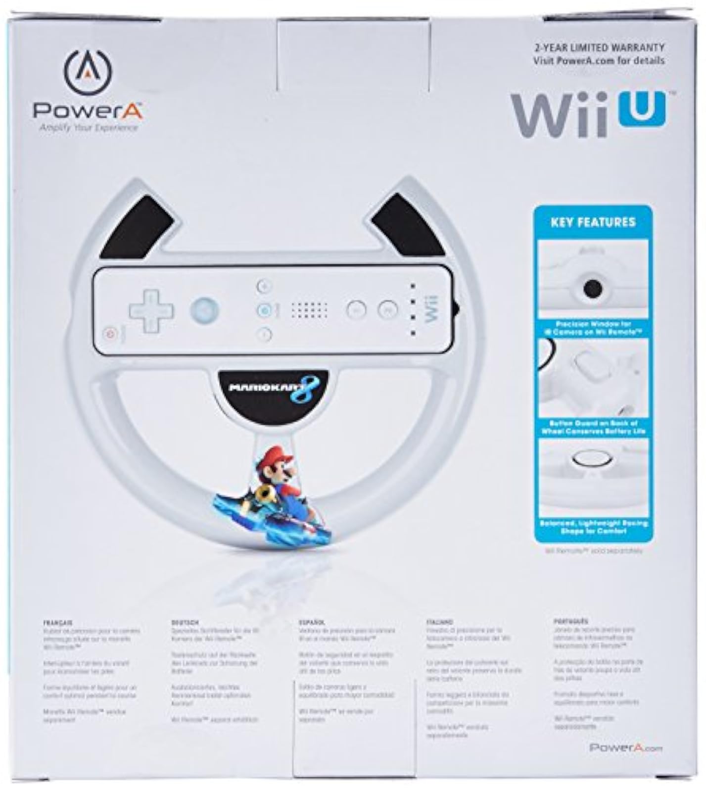 Image 2 of Power A Mario Kart 8 Racing Wheel For Wii And Wii U White
