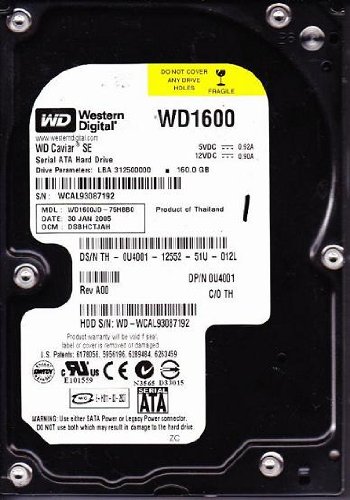 Image 0 of Western Digital WD WD1600JD-75HBB0 160GB 7200RPM SATA 8MB Buffer Hard