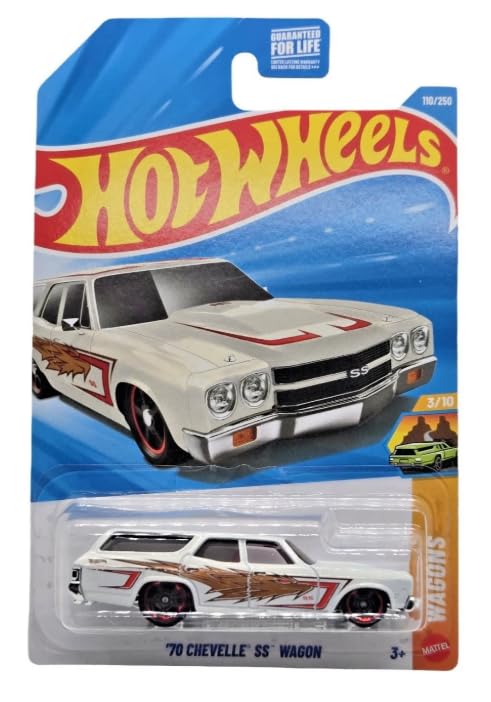 Hot Wheels '70 Chevelle Ss Wagon White Wagons 3/10 110/250-1:64 Scale