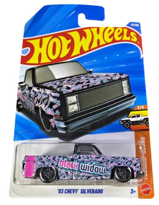 Hot Wheels '83 Chevy Silverado Black Widow Truckin' Along 3/5 42/250 1