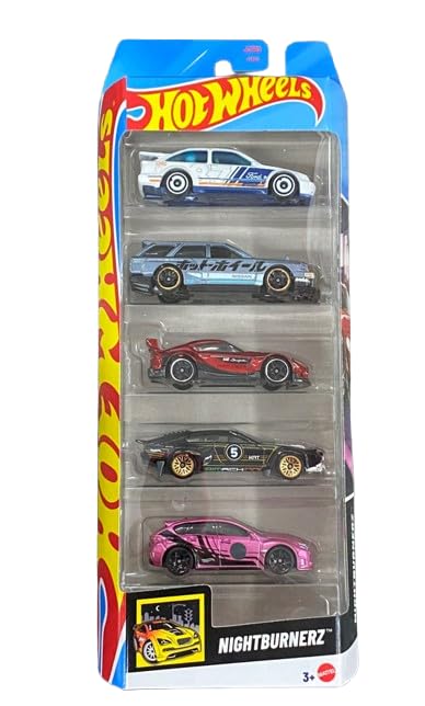 Image 0 of Hot Wheels Nightburnerz Diecast Cars 5-Pack Collection 1:64 Scale