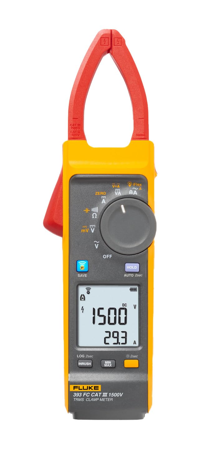 Fluke 393 Fc Solar Clamp Meter Cat III 1500 V IP54-RATED DC Power