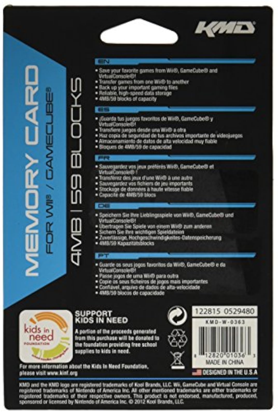 Image 2 of KMD 4MB 59 Blocks Memory Card For Wii And For GameCube Expansion KMD-W