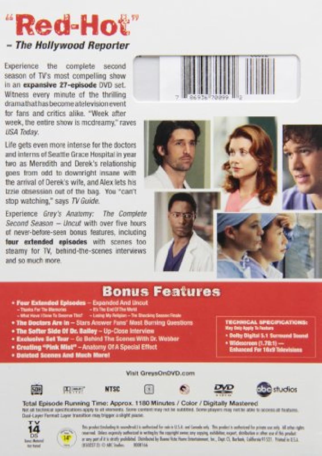 Image 2 of Grey's Anatomy: Season 2 Uncut On DVD With Ellen Pompeo Gray Drama