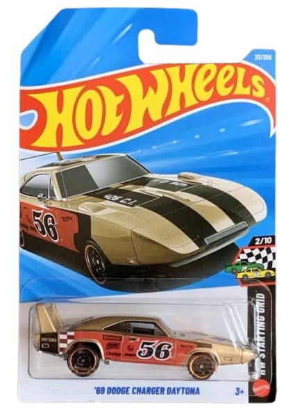 Hot Wheels '69 Dodge Charger Daytona Gold Starting Grid 2/10 23/250 1: