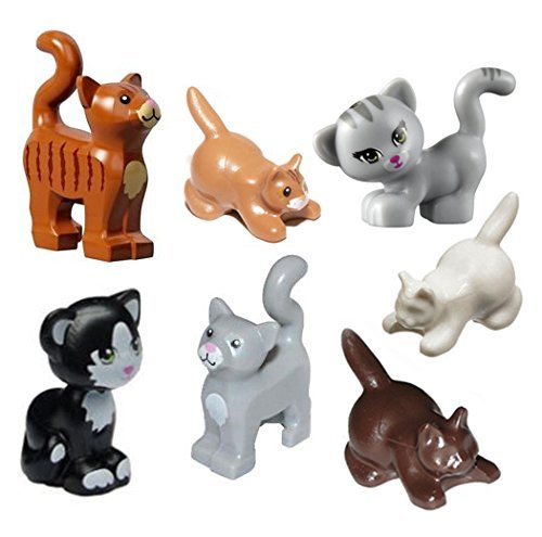 Image 0 of Lego 7 PCS Cat Lot Kitten Kitty Animal Pet Shop Minifigure Minifig