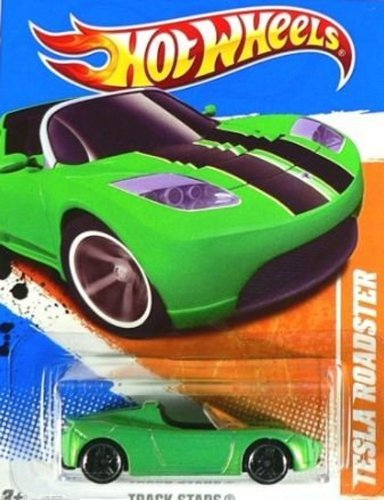 Image 0 of Hot Wheels 2011 Tesla Roadster 67/244 Track Stars 1:64 Scale Toy Car