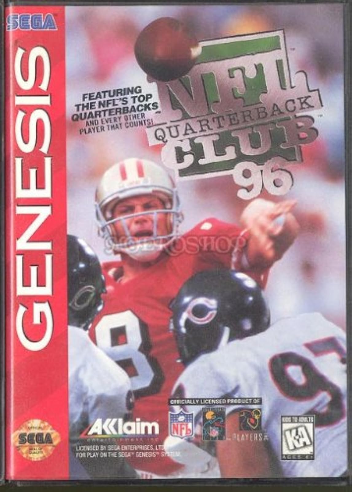 NFL Quarterback Club 96 Gen Football Vintage For Sega Genesis