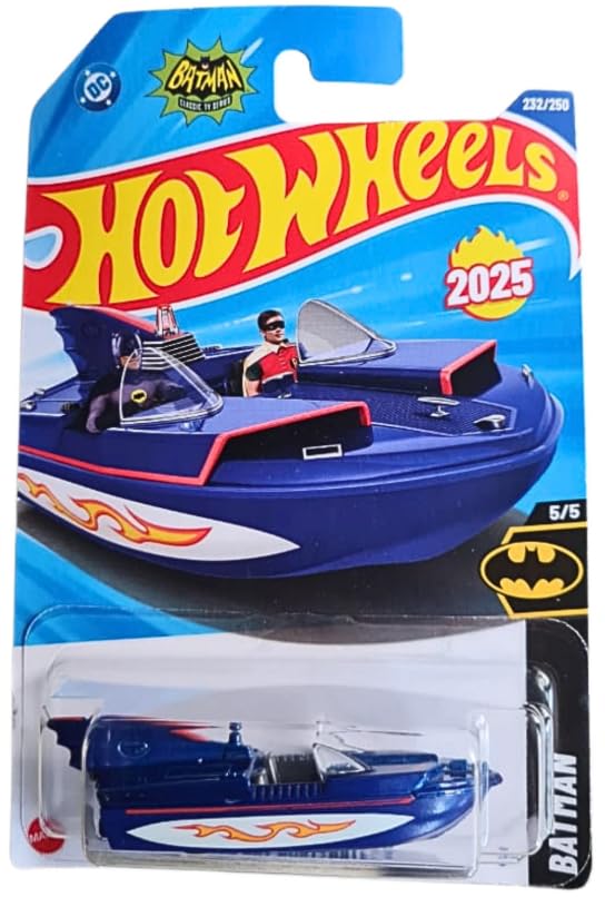 Hot Wheels 1966 Bat Boat Blue Batman 5/5 232/250 For 2025! 1:64 Scale
