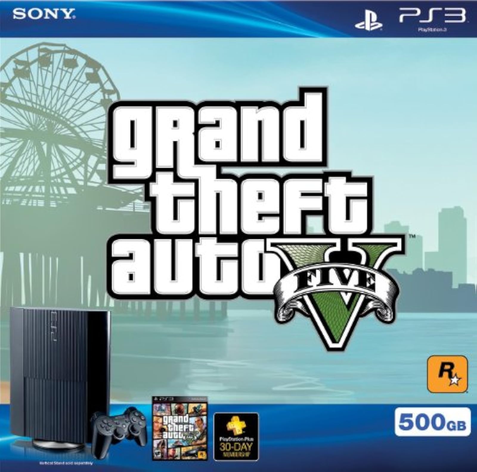 Image 0 of Sony PlayStation PS3 500GB GTA V Bundle