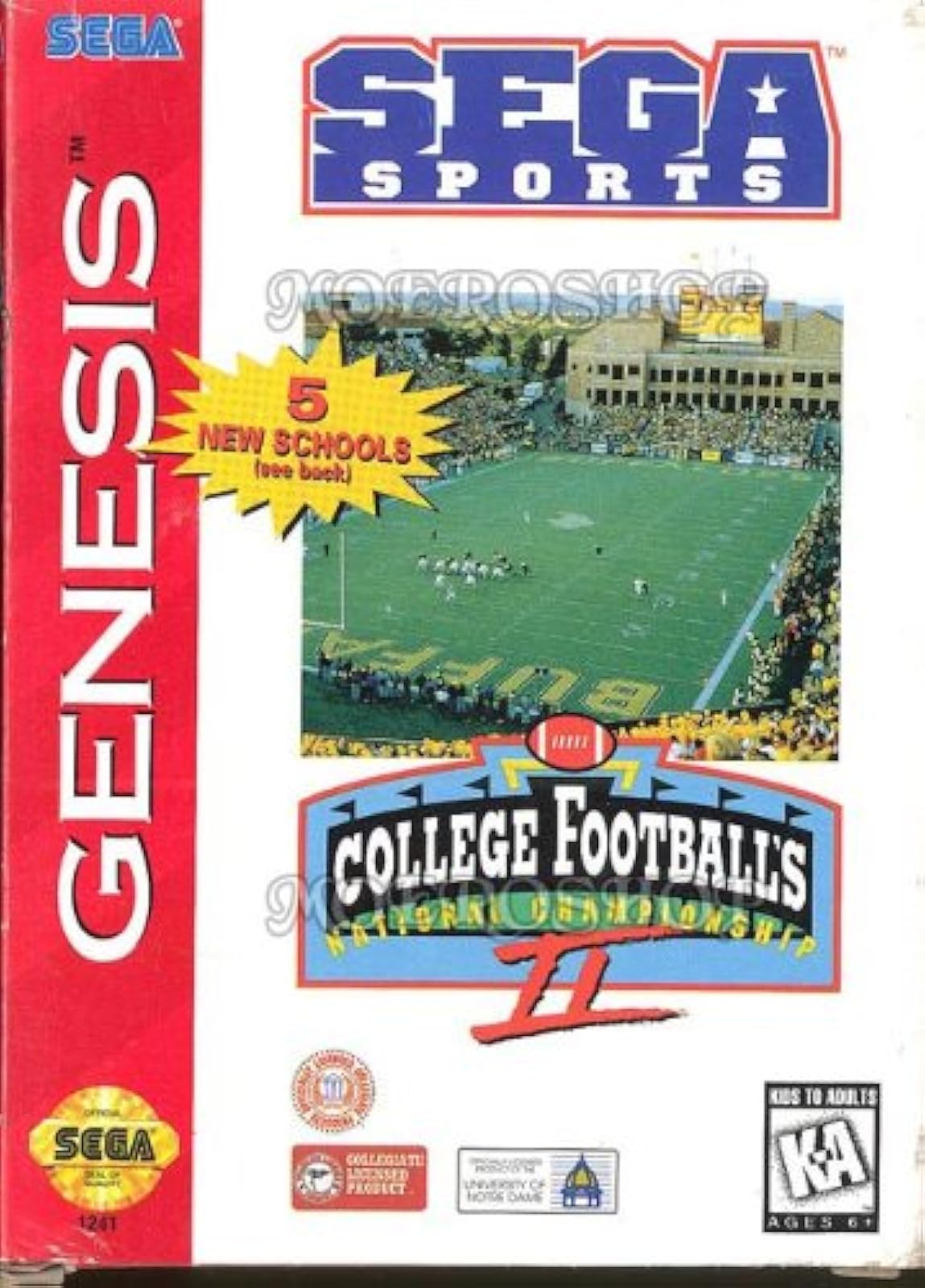 College Football's National Championship II For Sega Genesis Vintage