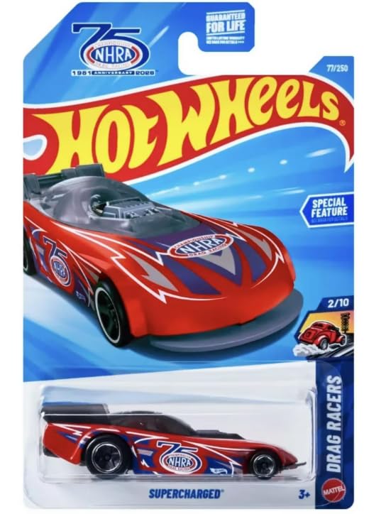 Hot Wheels Supercharged Red Drag Racers 2/10 77/250 1:64 Scale Diecast