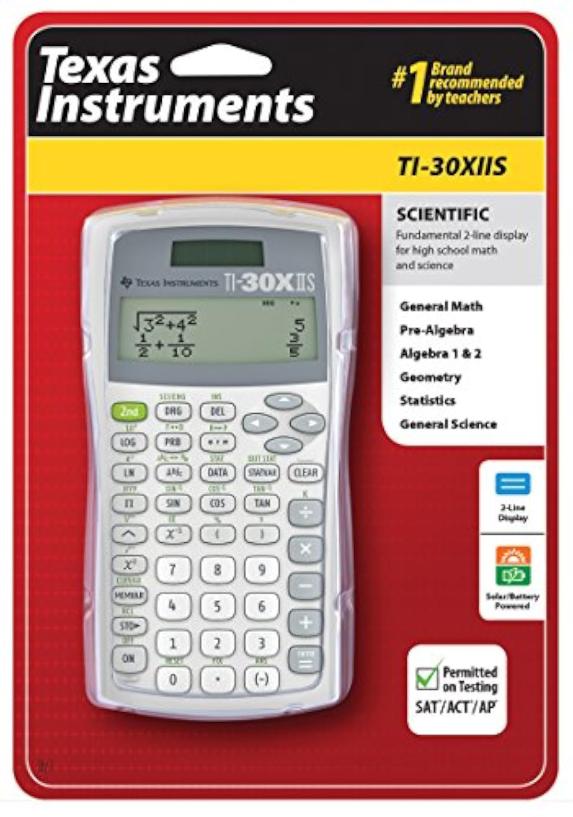 Image 3 of Texas Instruments TI30XIISWHITE 2-line Scientific Calculator