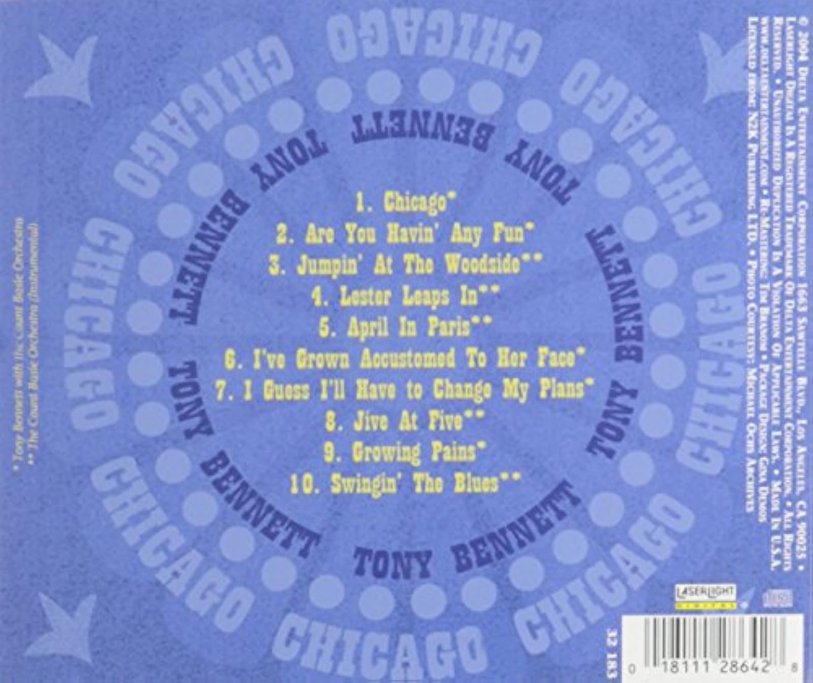 Image 2 of Chicago By Tony Bennett On Audio CD Album 2004