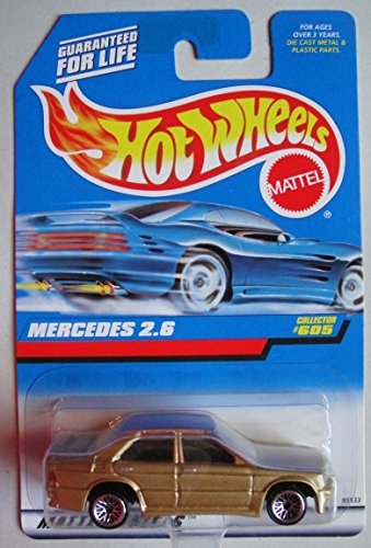 Image 0 of Hot Wheels Gold Mercedes 2.6 605 Lace Silver Wheels Toy Car