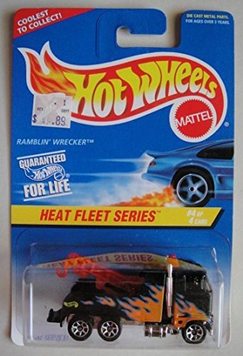 Image 0 of Hot Wheels Heat Fleet Series 4 Of 4 Cars Black Ramblin Wrecker 7 Spoke Coolest T