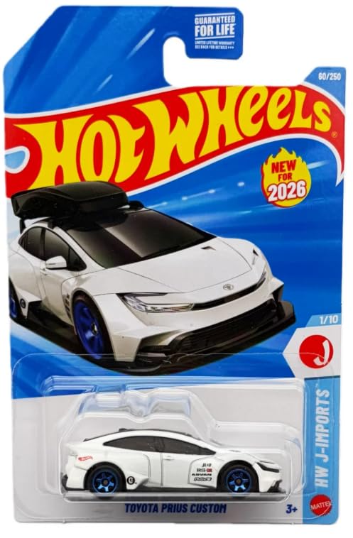 Image 0 of Hot Wheels Toyota Prius Custom No Roof Rack Variant White J-Imports 1/