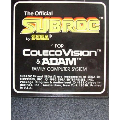 Subroc For Atari ColecoVision Vintage