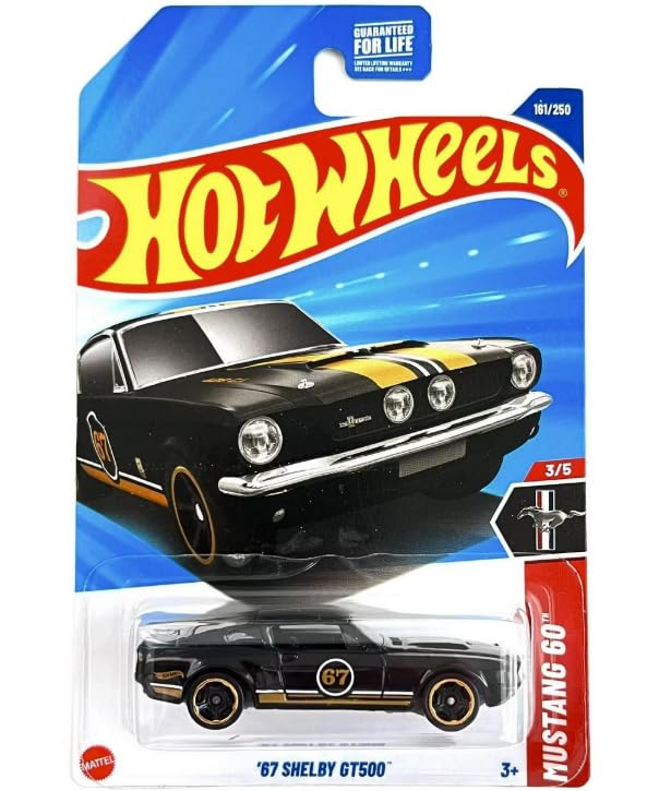 Hot Wheels '67 Shelby GT500 Black And Gold Mustang 60 3/5 161/250 1:64