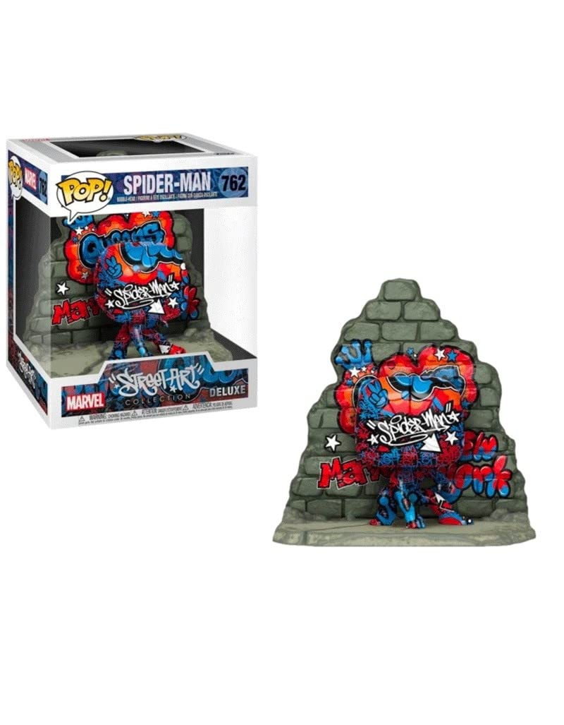 Image 0 of Funko Marvel Pop Vinyl Figure Deluxe 762 Spiderman Graffiti Deco 15 Cm Collectib