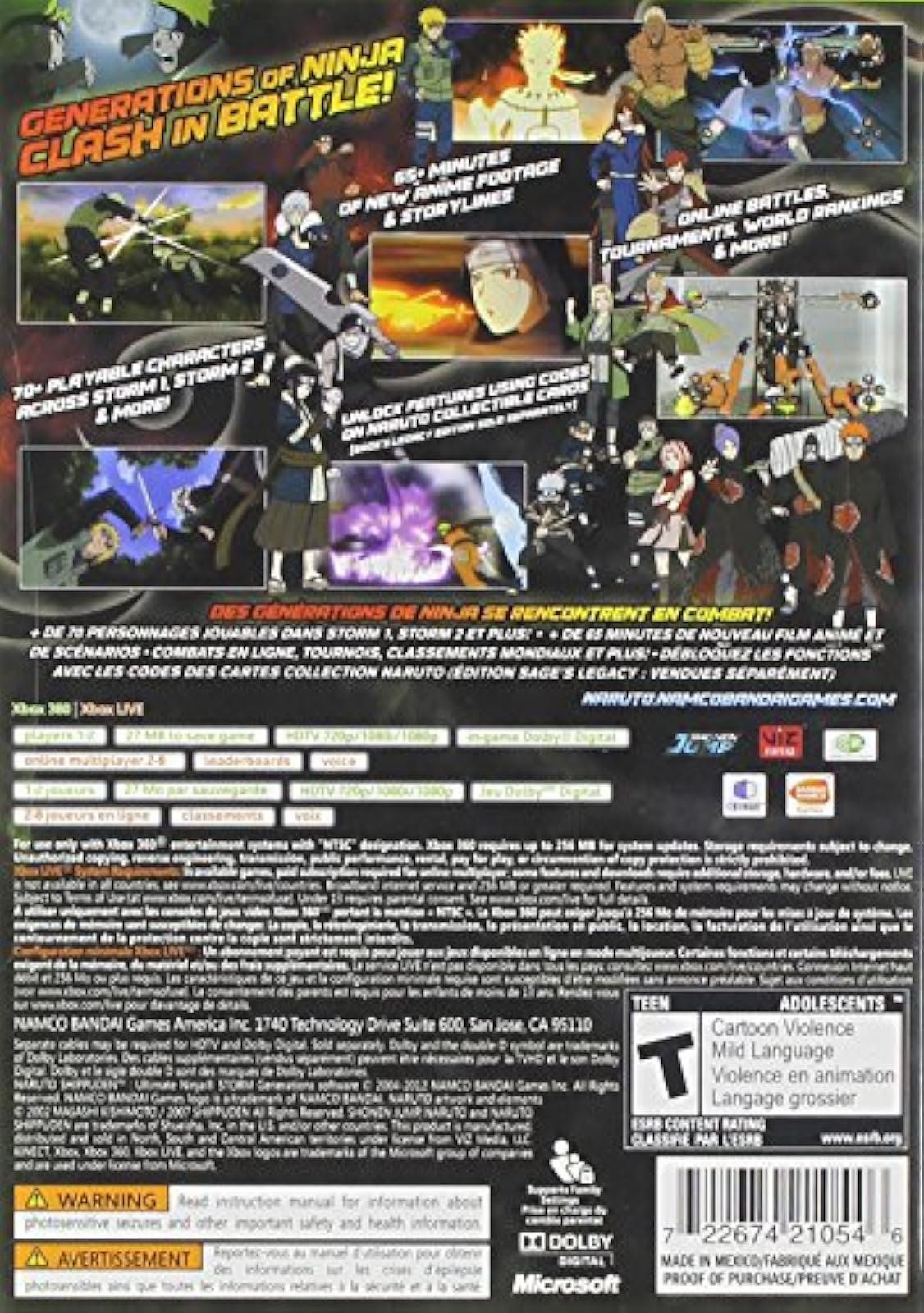 Image 3 of Naruto Shippuden Ultimate Storm Generations For Xbox 360 Fighting