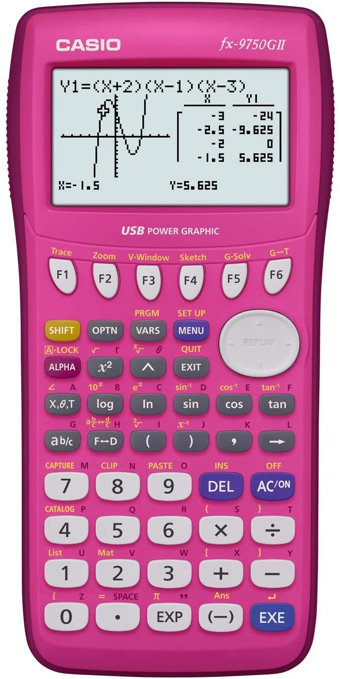 Casio FX-9750GII Graphing Calculator Pink FX9750GII-PK