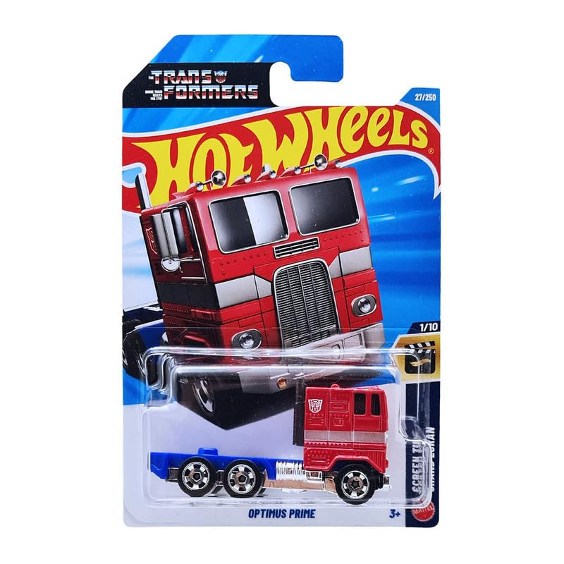 Hot Wheels Optimus Prime Red And Blue Hw Screen Time 1/10 27/250 Toy