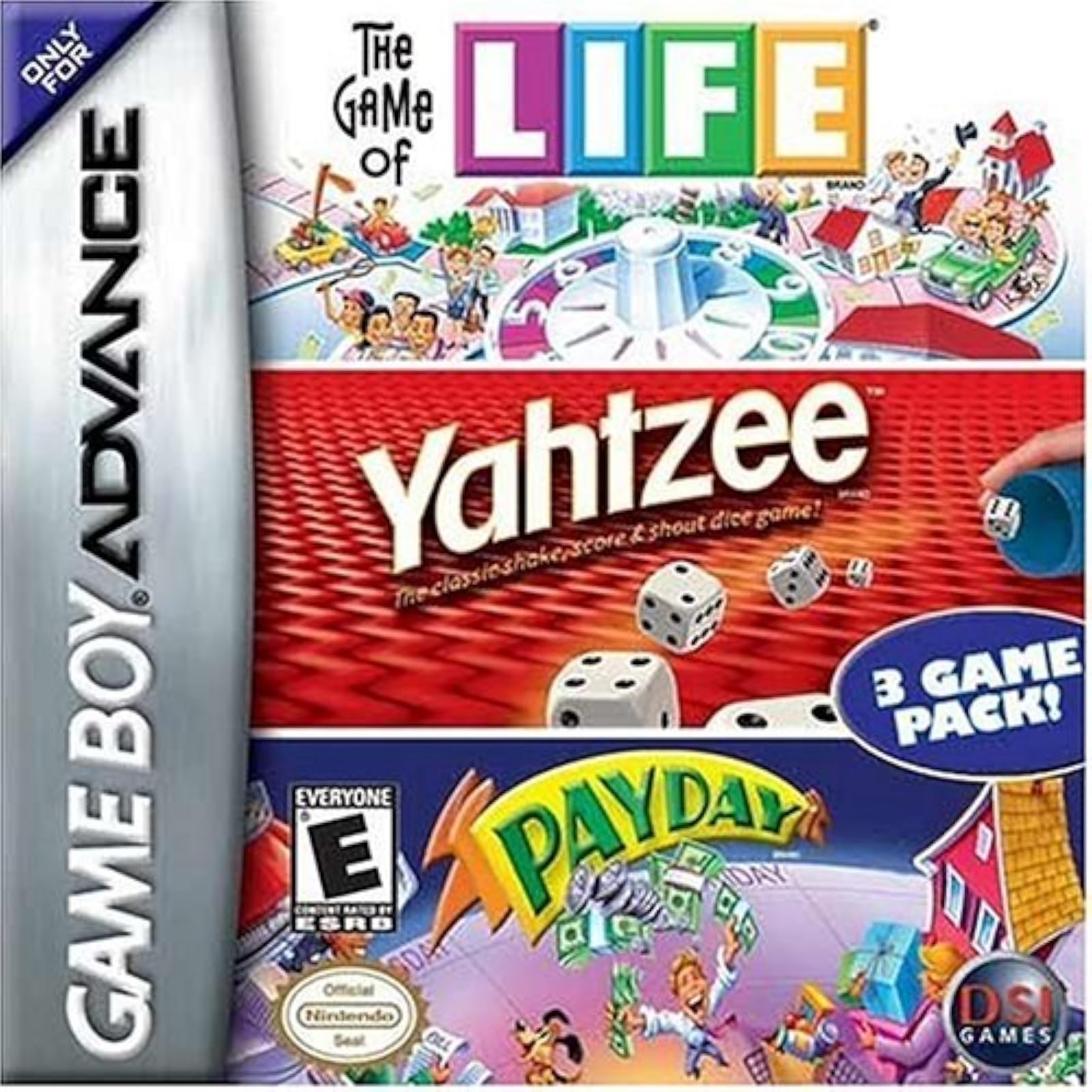 Game Of Life / Yahtzee / Payday For GBA Gameboy Advance Board Games