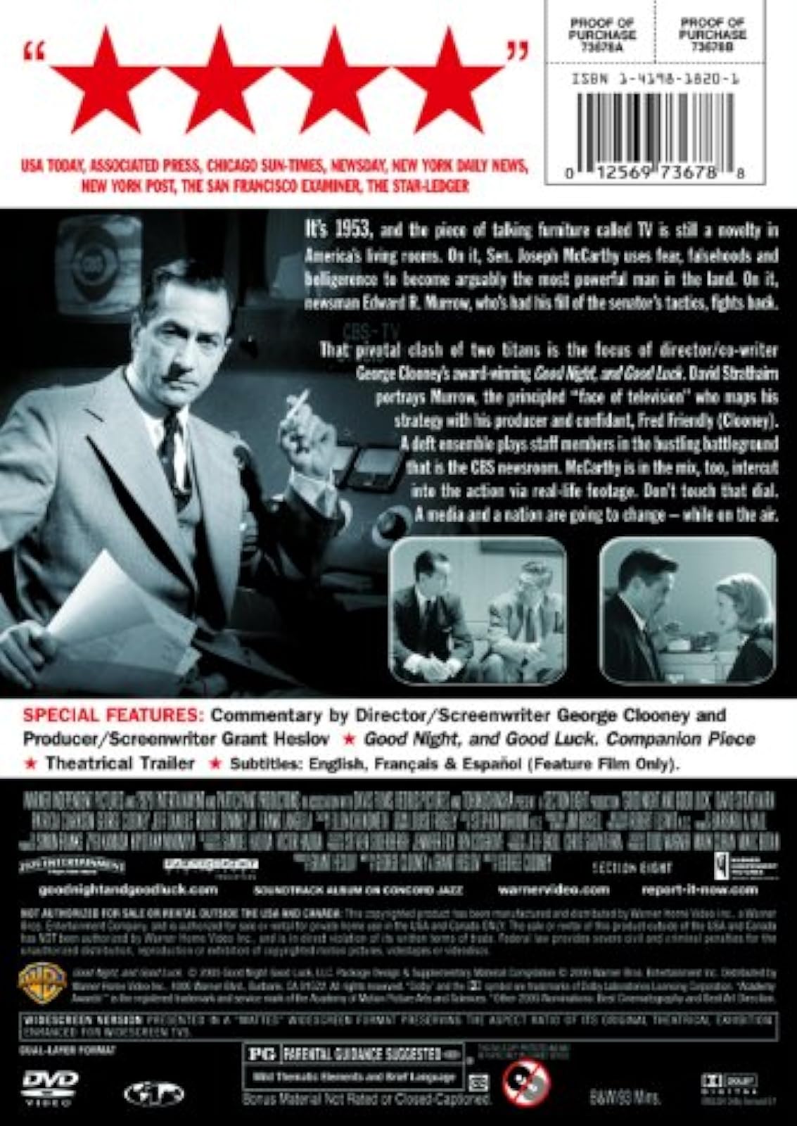 Image 1 of Good Night And Good Luck Widescreen On DVD With David Strathairn