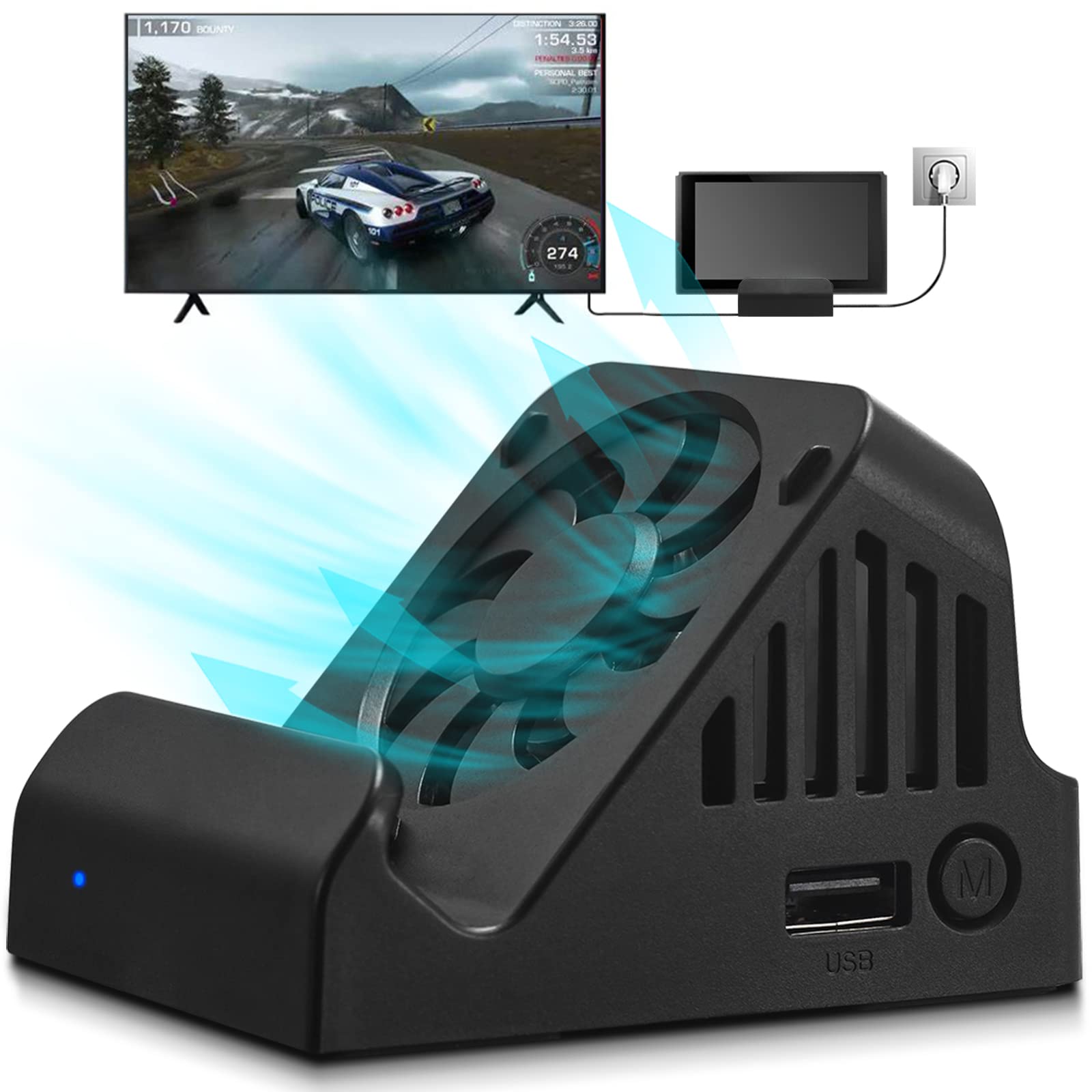 Image 0 of TV Dock Station Cooling Fan For Switch Console/OLED Portable 4K HDMI