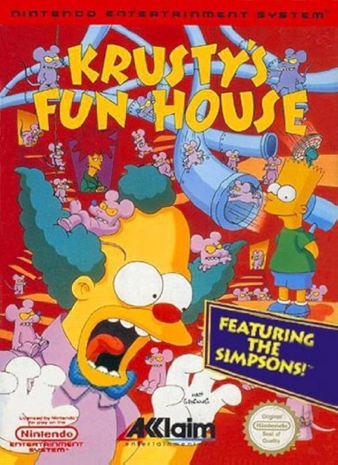 Krusty's Fun House For Nintendo NES Vintage Puzzle Platformer