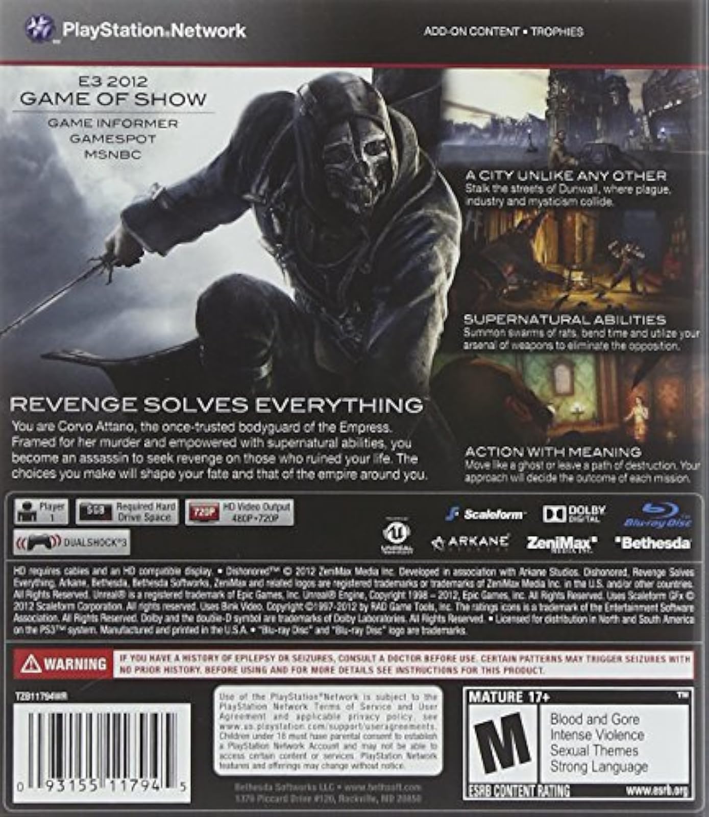 Image 3 of Dishonored For PlayStation 3 PS3 Shooter