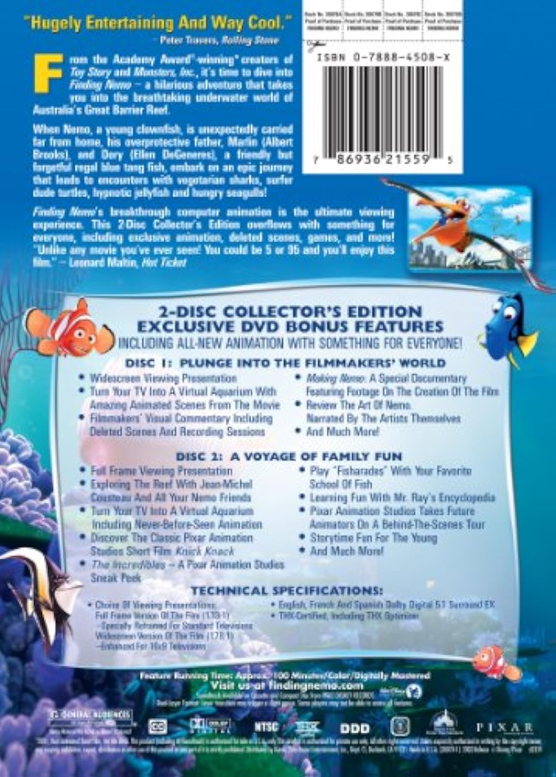 Image 2 of Finding Nemo Two-Disc Edition On DVD With Albert Brooks And Geoffery