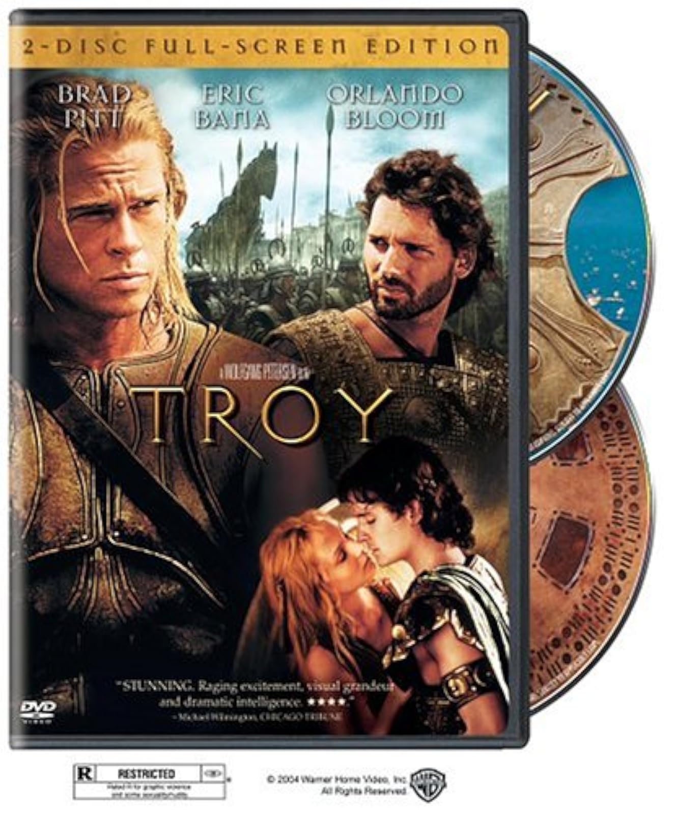Troy Two-Disc Full Screen On DVD With Brad Pitt Brendand Gleeson Sean