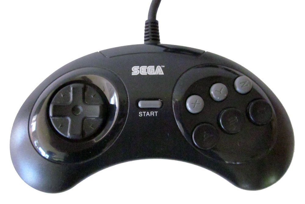 Original Controller MK-1653 For Sega Genesis Vintage Black Gamepad