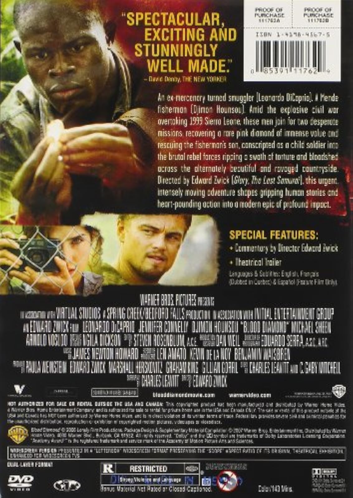 Image 1 of Blood Diamond Widescreen On DVD With Leonardo DiCaprio Djimon Hounsou