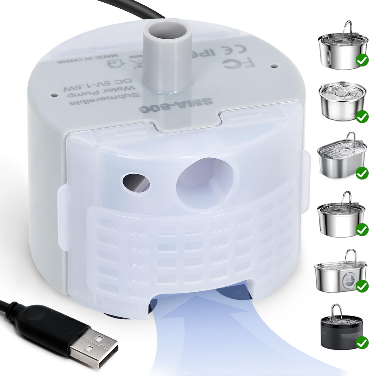 Image 0 of Ultra-Quiet Replacement Pump For Stainless Steel Cat Water Fountains