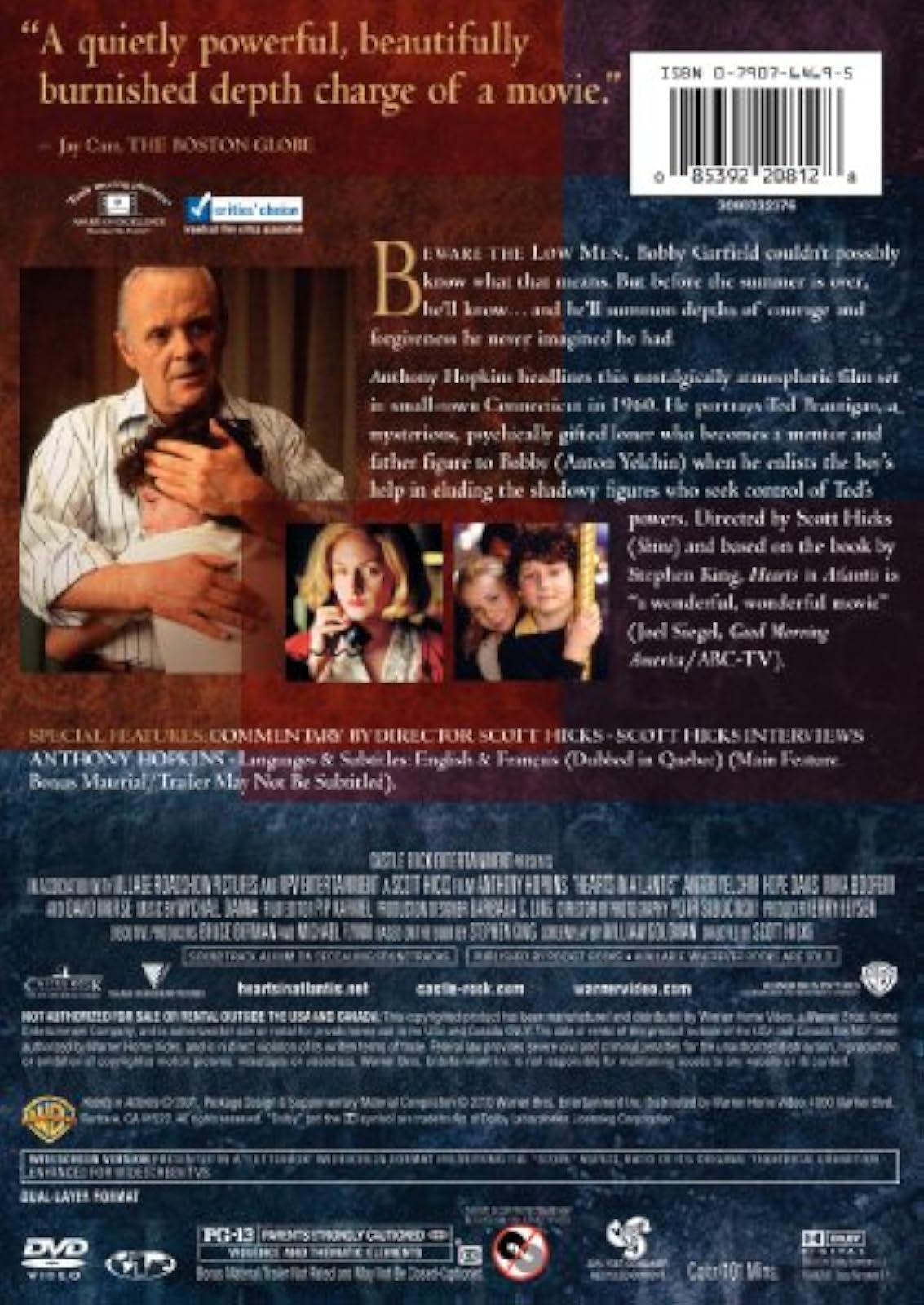 Image 1 of Hearts In Atlantis On DVD with Anthony Hopkins Drama