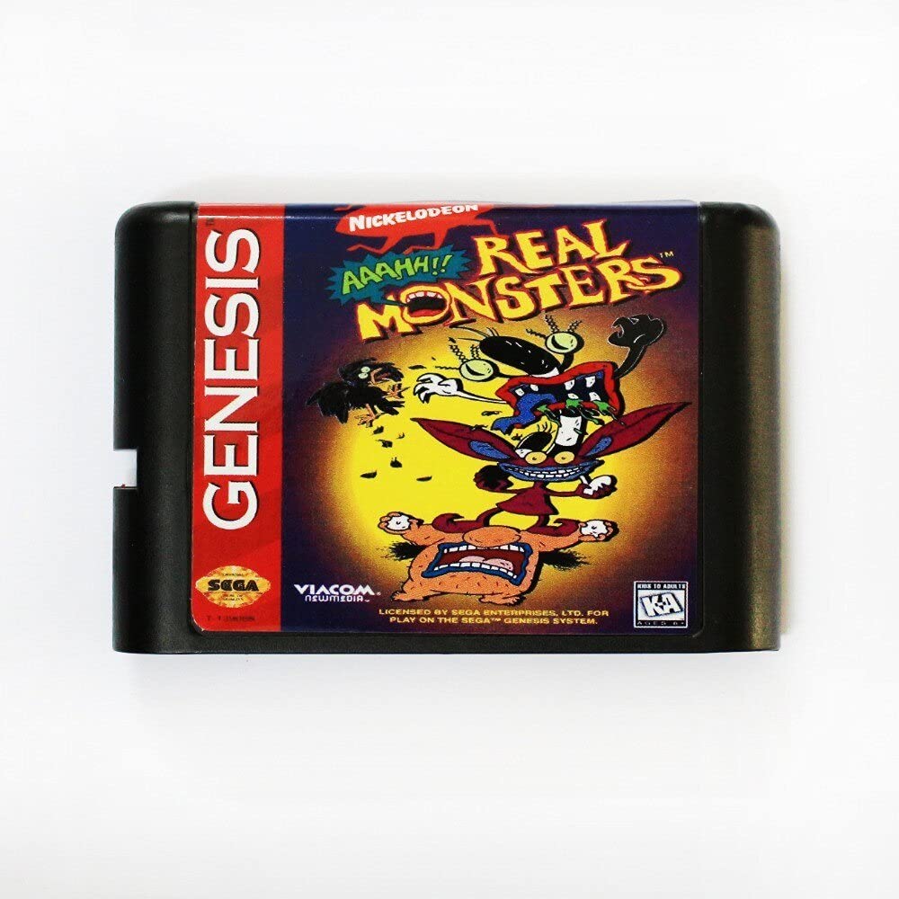 Aaahh! Real Monsters For Sega Genesis Black Vintage Platformer 